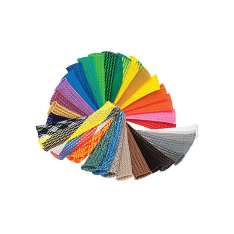 Colors PET Expandable Braided Sleeve For Cables Manufacturers
