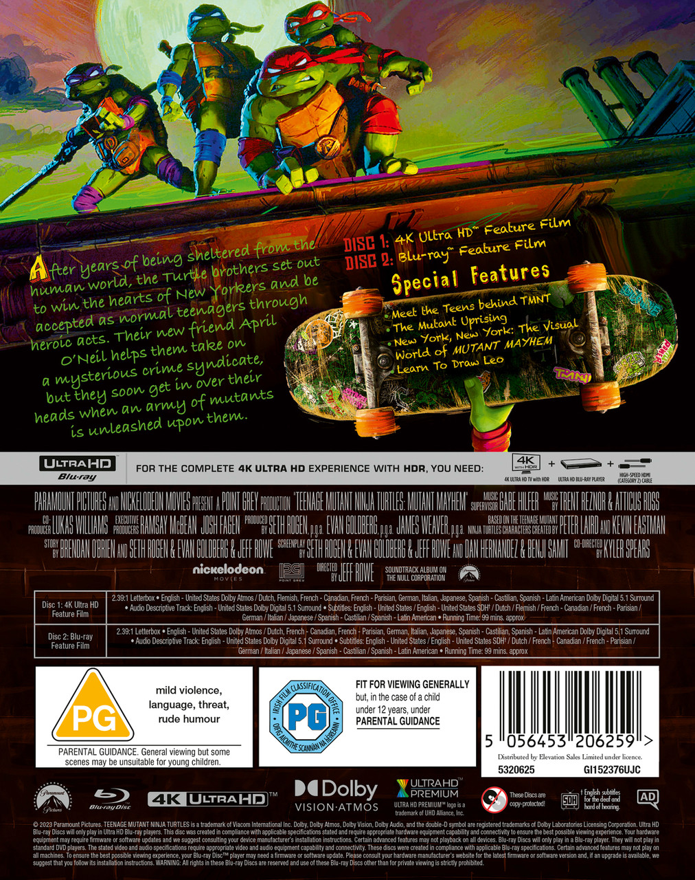 Teenage Mutant Ninja Turtles: Mutant Mayhem 4K Blu-ray (SteelBook)