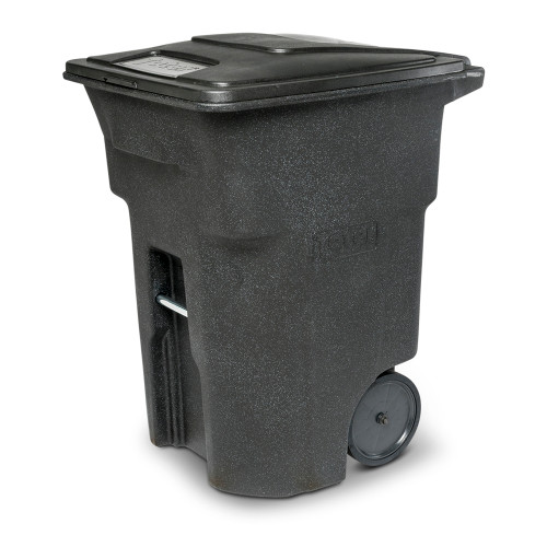 Toter 96 Gal. Trash Can Blackstone with Quiet Wheels and Lid