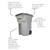 96 Gal. Graystone Trash Can with Wheels and Attached Lid