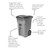 Toter 48 Gal. Trash Can Greenstone with Quiet Wheels and Lid