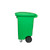 64 Gal. Lime Green Organics Trash Can with Wheels and Lid (2 caster wheels 2 stationary wheels)