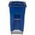 Toter 32 Gal. Blue Trash Can with Wheels and Lid (2 caster wheels 2 stationary wheels)