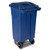 Toter 32 Gal. Blue Trash Can with Wheels and Lid (2 caster wheels 2 stationary wheels)