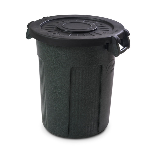 32 Gal. Greenstone Round Trash Can with Black Lid