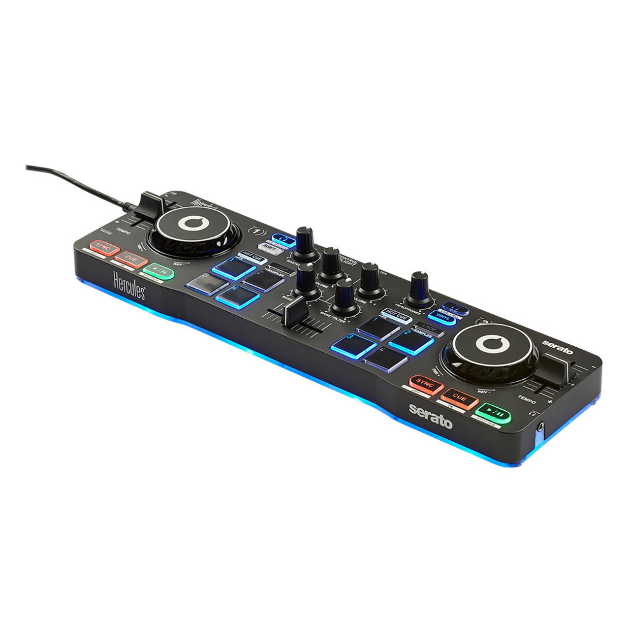 Hercules DJ DJControl Starlight | Pocket USB DJ Controller with Serato DJ  Lite, Touch-Sensitive Jog Wheels, Built-in Sound Card and Built-in Light