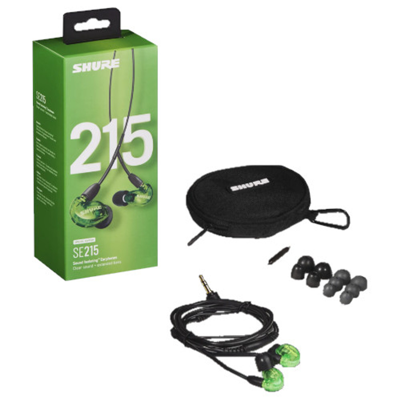 Shure SE215 Pro Green Sound Isolating Earphones - Sound Productions