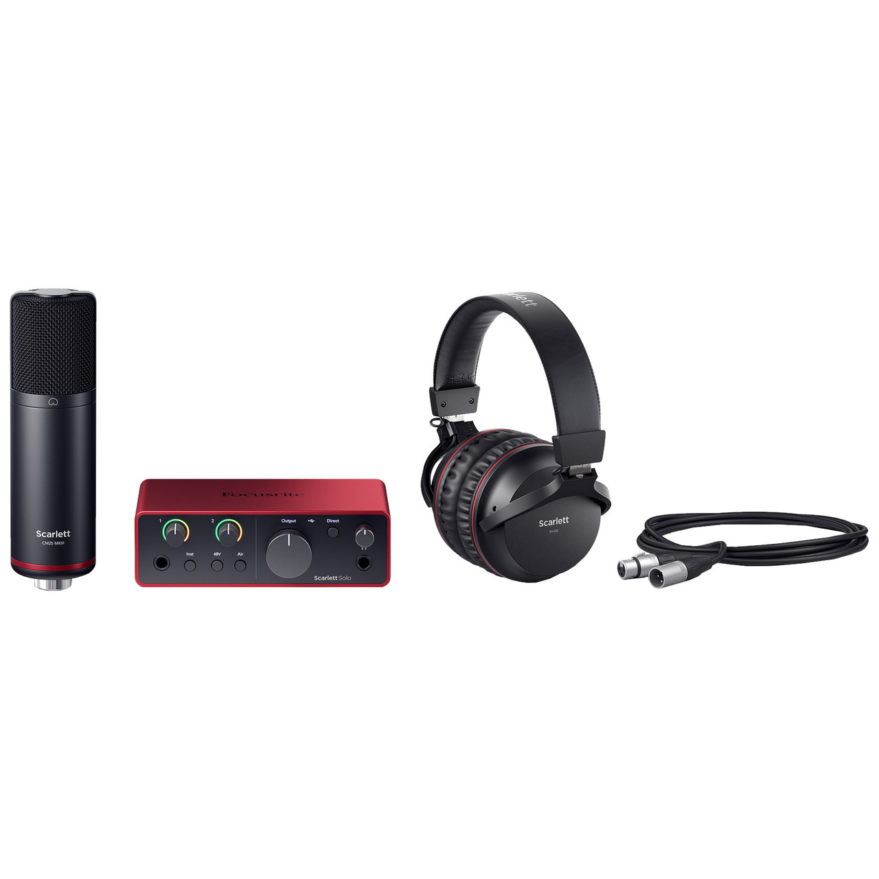 Focusrite Scarlett 4i4 USB Audio/MIDI Interface (3rd Gen) Bundle with 4x  XLR-XLR Cable 