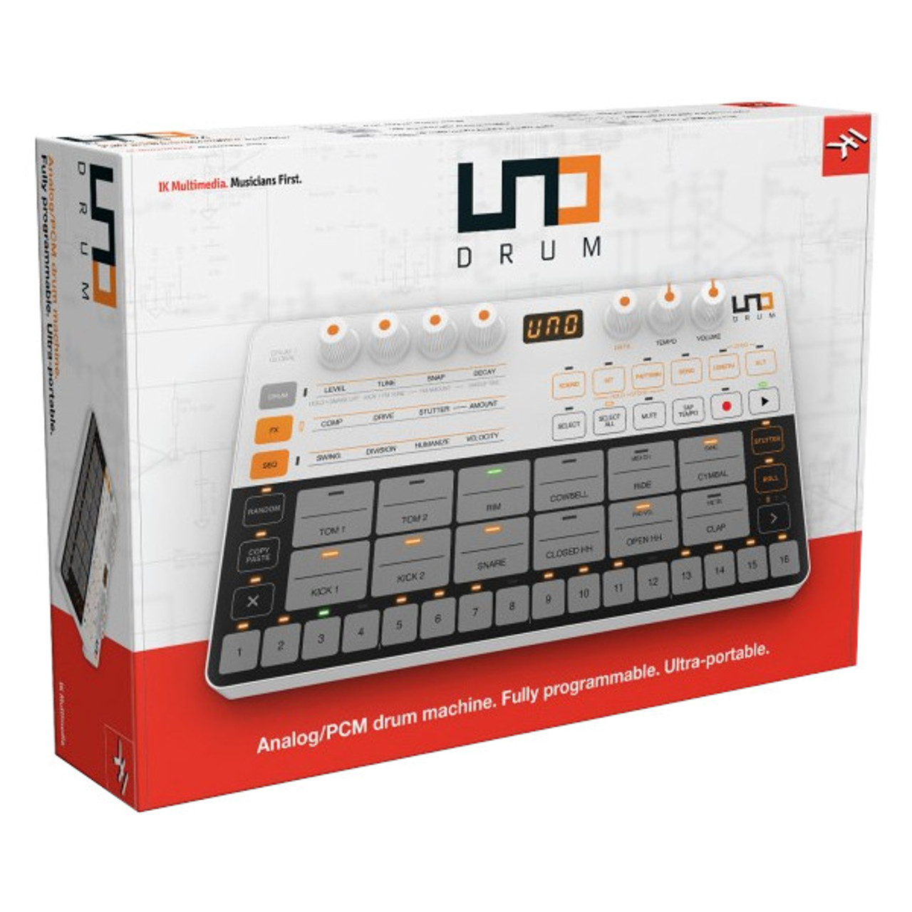 IK Multimedia UNO Drum Analog/PCM Drum Machine - Sound Productions