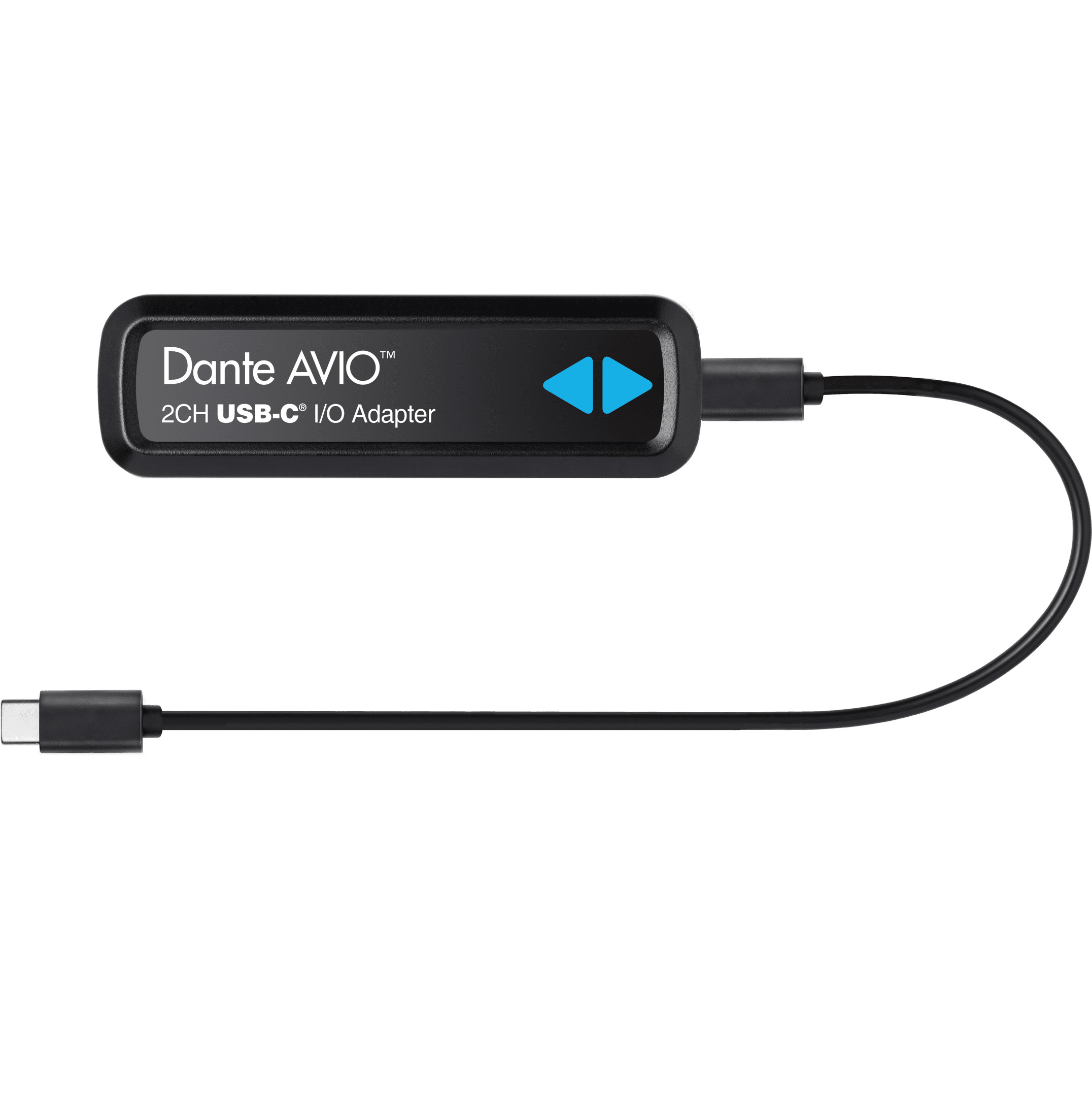 Audinate Dante AVIO 2CH USB-C I/O Adapter Top View