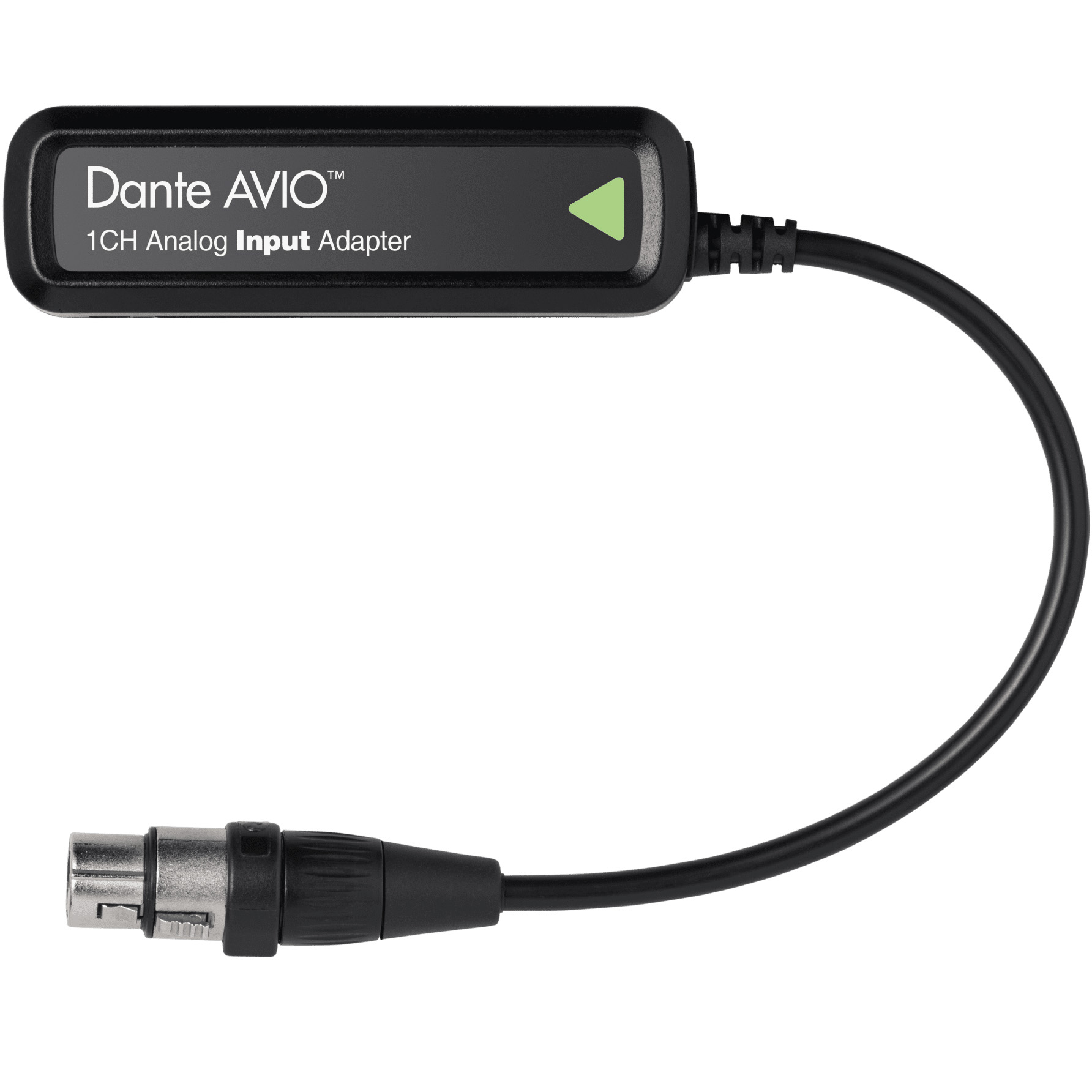 Audinate Dante AVIO 1CH Analog Input Adapter - top view Audinate Dante AVIO 1CH Analog Input Adapter - top view
