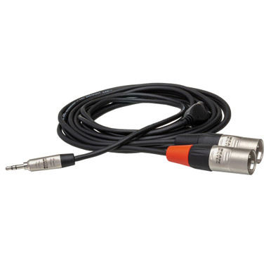 Rean Neutrik 3.5mm Stereo Jack to 2 x Male XLR Cable Lead. Twin