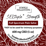 Humble Collective Sextuple Strength Pain Salve Stick – 2 oz full spectrum formula with 1200 mg CBD, packaged in a twist-up tube for easy application to sore muscles and joints.