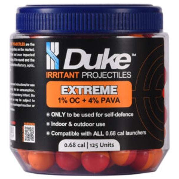 DUKE  OC  EXTREME MAX PAVA BALLS .68 CALIBER 125 COUNT