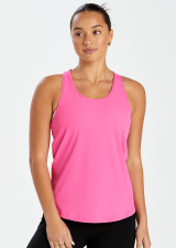 ALANA RUCHED RACERBACK TANK - BARBIE CORE