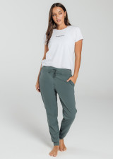 Byron Jogger – Eucalyptus  - with white tee