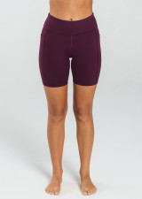 BELLA DUAL POCKET MID-THIGH TIGHT - MIDNIGHT PLUM