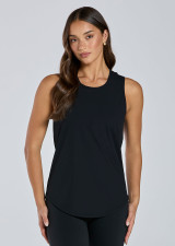 WALK ON BY MESH BACK TANK TOP - BLACK