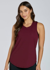 WALK ON BY MESH BACK TANK TOP - CLARET WALK ON BY MESH BACK TANK TOP - CLARET