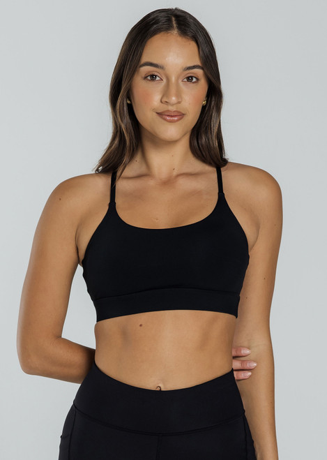 RUN SWIM ACTIVE NOAH WRAP BACK CROP - BLACK