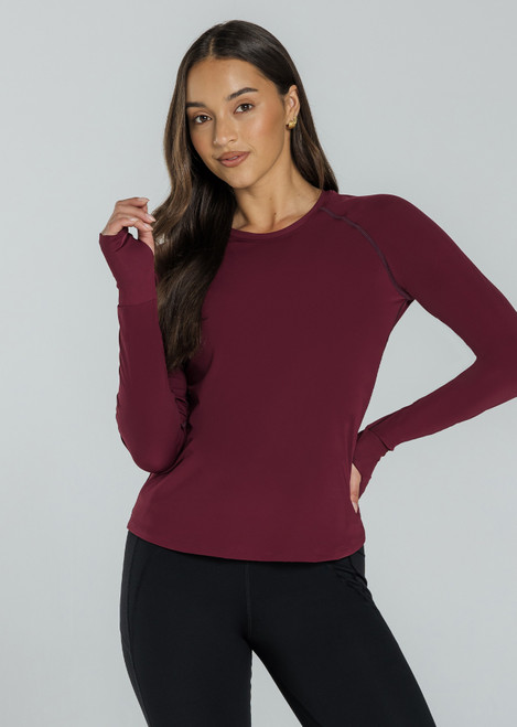Morning Stretch Long Sleeve Top – Claret
