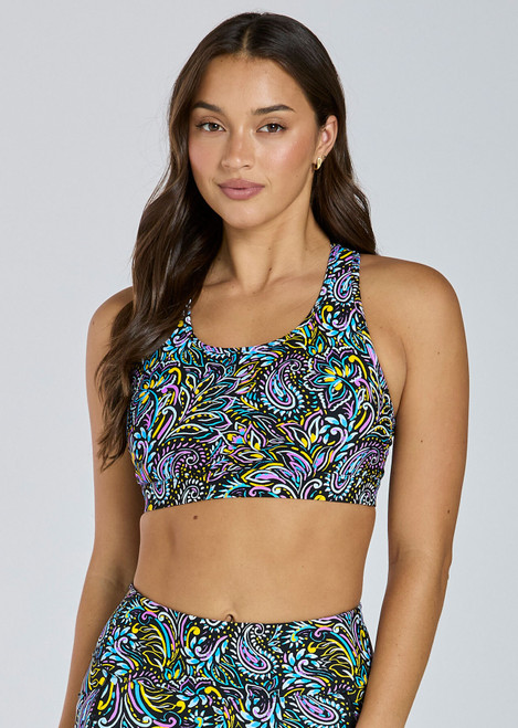 RUN SWIM ACTIVE HIGH SUPPORT CROP - PAISLEY POP RUN SWIM ACTIVE HIGH SUPPORT CROP - PAISLEY POP