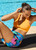 RUN SWIM ACTIVE TWIST FRONT CROP - TANGERINE