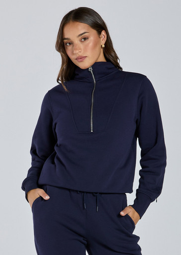 ABI ECO SOFT 1/4 ZIP SWEAT - MIDNIGHT
