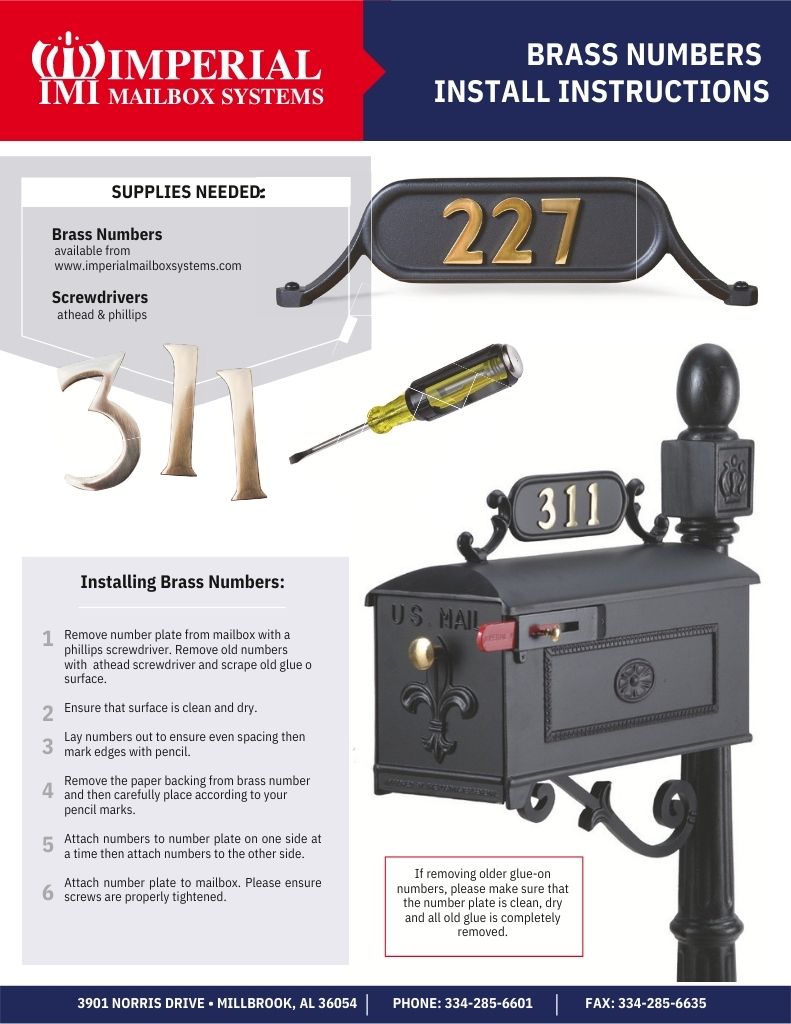 Brass Numbers Install Instructions