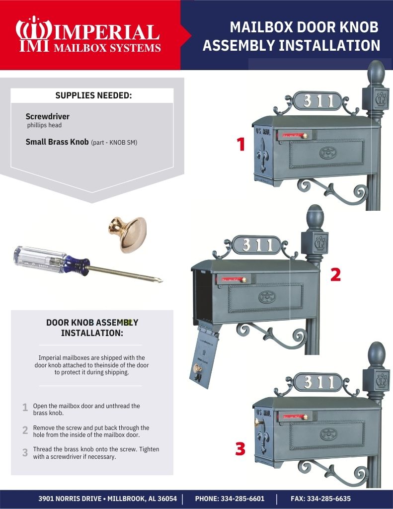 Mailbox Door Knob Assembly Installation