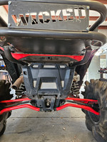 back cooler rack for Polaris RZR with cooler tie downs, built by Wicked Off-Road Products (WOP) powder coated Flat Black
