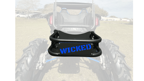 back cooler rack for Honda Talon with cooler tie downs, built by Wicked Off-Road Products (WOP) powder coated flat black
