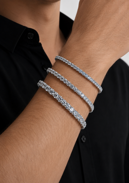 3mm Moissanite Tennis Bracelet – White Gold