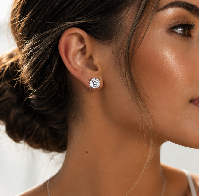 Velloss Signature Moissanite Stud Earrings