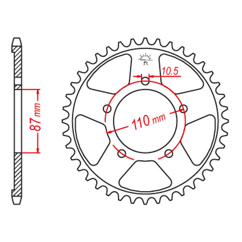 ITL Rear Sprocket Steel 530P 47T - (111553)