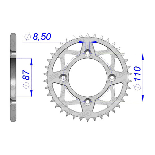 AFAM Rear Sprocket Alum. 520P 42T - (13311-42)