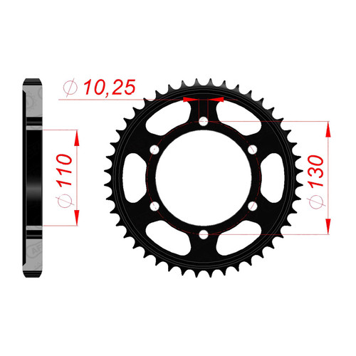 AFAM Couronne Ar. Acier 530P 43T - (12813-43)