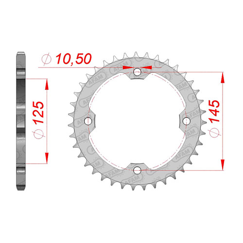 AFAM Couronne Ar. Acier 520P 36T - (12407-36)