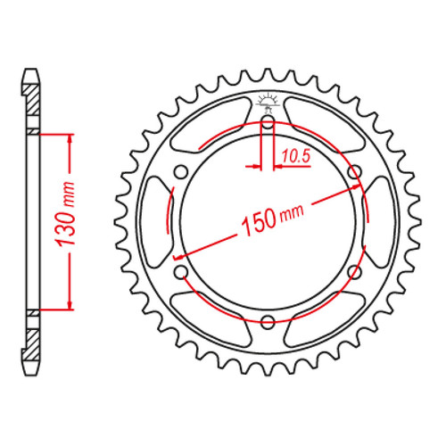 ITL Rear Sprocket Steel 530P 47T - (111697)