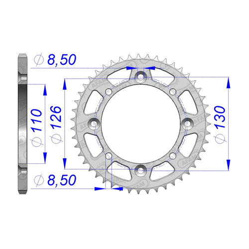 AFAM Rear Sprocket Alum. 420P 47T - (17107N-47)