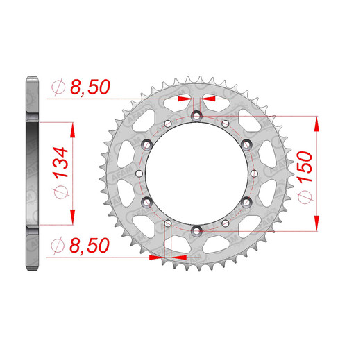 AFAM Rear Sprocket Steel 520P 47T - (16204-47)