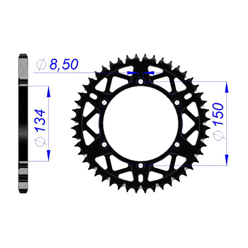 AFAM Couronne Ar. Aluminium 520P 50T - (17206PK-50) - Noir