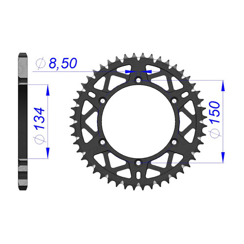 AFAM Couronne Ar. Aluminium 520P 48T - (17206-48)