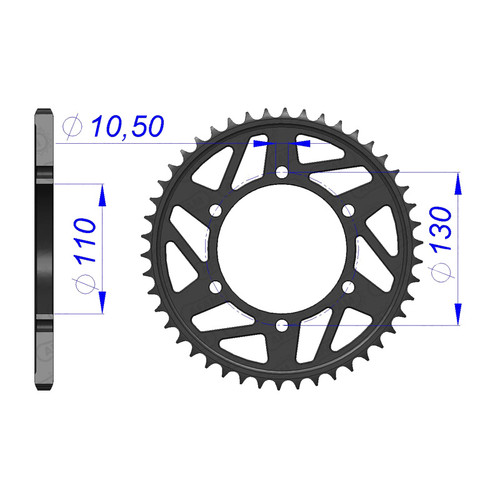 AFAM Rear Sprocket Alum. 520P 49T - (13814-49)