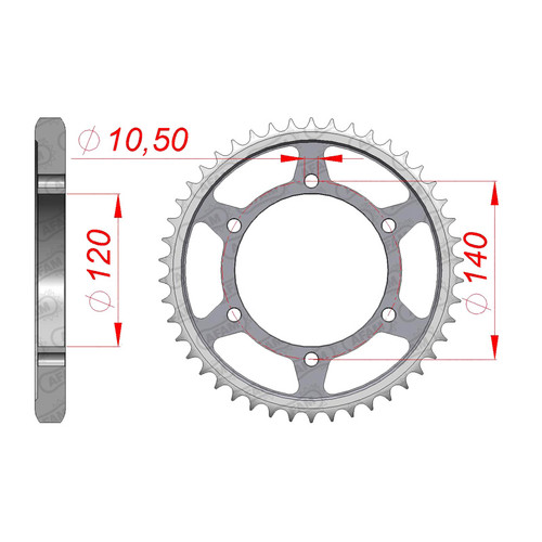 AFAM Rear Sprocket Steel 530P 38T - (16603-38)