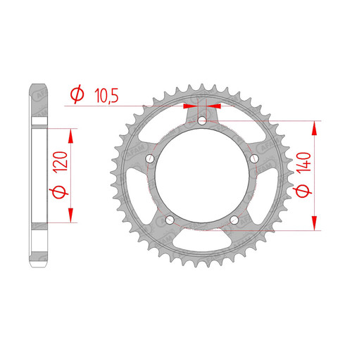 AFAM Couronne Ar. Acier 530P 43T - (86603-43)