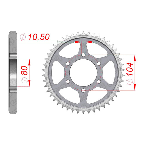 AFAM Couronne Ar. Acier 530P 46T - (16604-46)