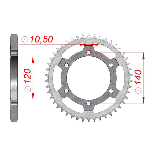 AFAM Rear Sprocket Steel 525P 45T - (14507-45)