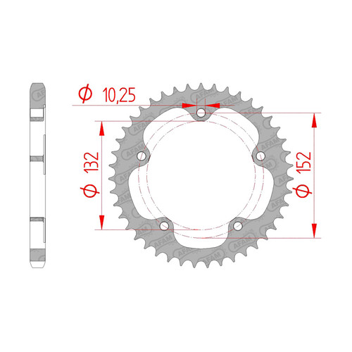 AFAM Rear Sprocket Steel 525P 41T - (92836-41)