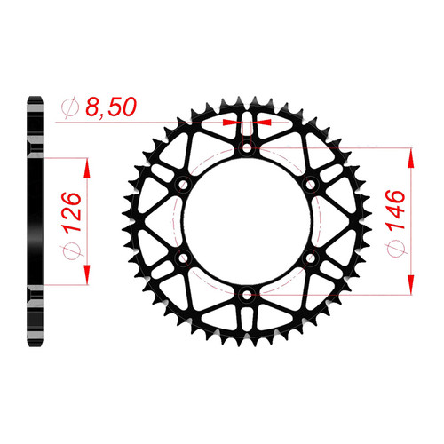 AFAM Rear Sprocket Steel 520P 50T - (14203SLK-50)